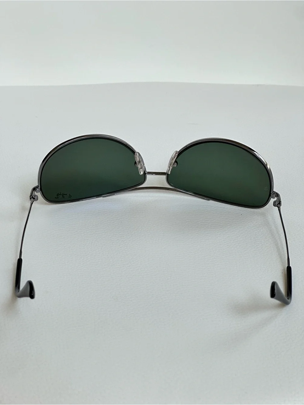 Ray-Ban 3293 Aviator Polarized Sunglasses Gunmetal Pilot Frame Green Lenses 63mm
